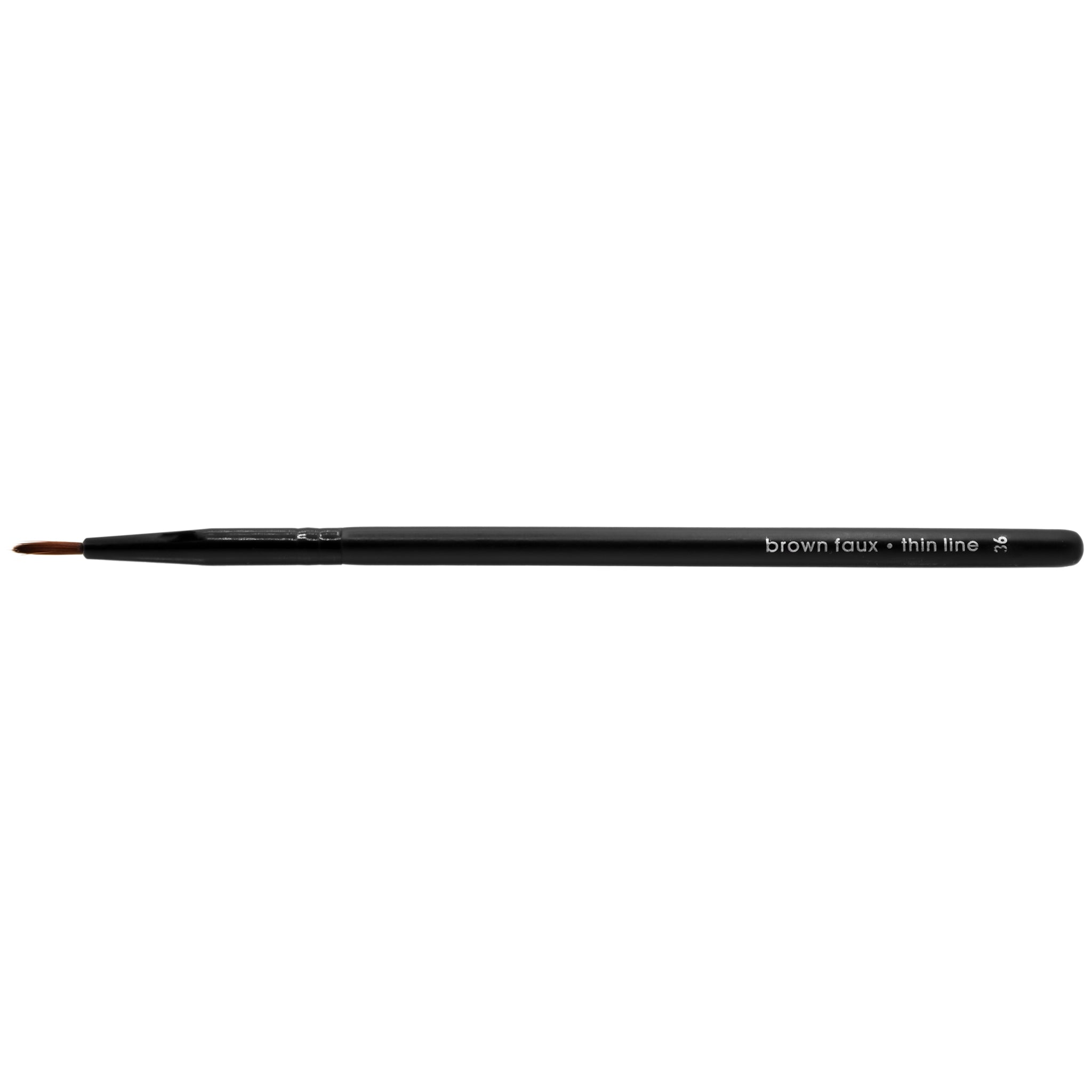 A single Brown Silk Thin Line brush with a black handle and brown silk bristles, designed for precision lining around the eyes.